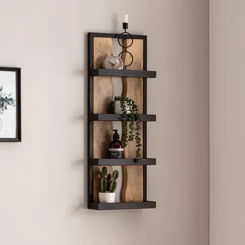 BOXED ASPREMONT 4 PIECE MANGO SOLID WOOD FLOATING SHELF