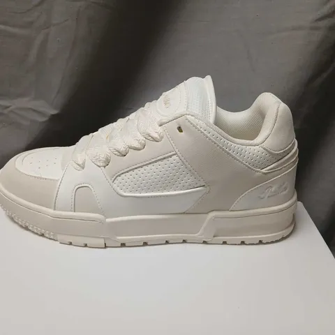 CONZURI MEN'S WHITE LEATHER SNEAKERS, UK 7 (US 8, EU 41)