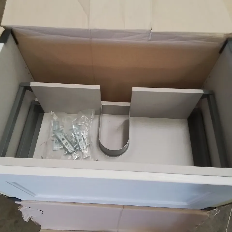 BOXED AS NEW CALYPSO CHELWORTH WALL HUNG VANITY UNIT IN CONTOUR GREY - 737X446X413MM