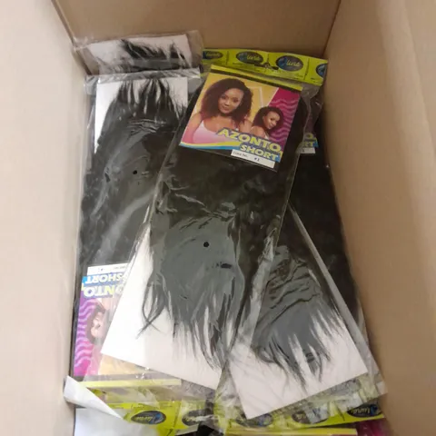 LOT OF APPROX 20 OLIVIA COLLECTION AZONTO SHORT BLACK HAIR PIECES