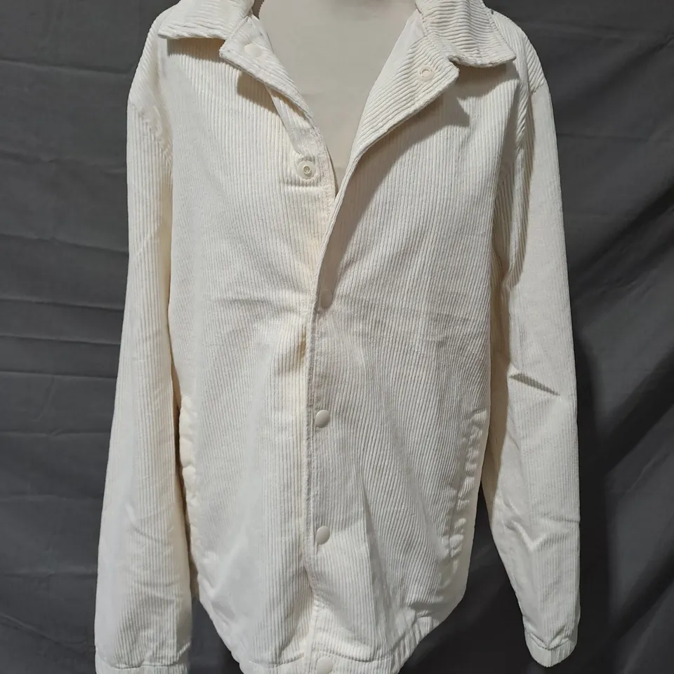 HOLLISTER OVERSHIRT JACKET IN CREAM SIZE MEDIUM