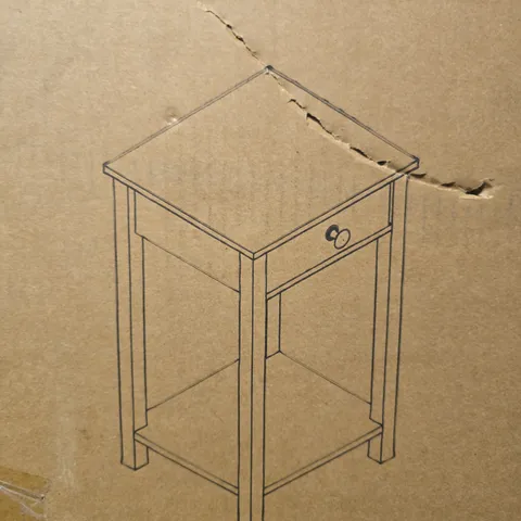 BOXED SLIM BEDSIDE TABLE WHITE 