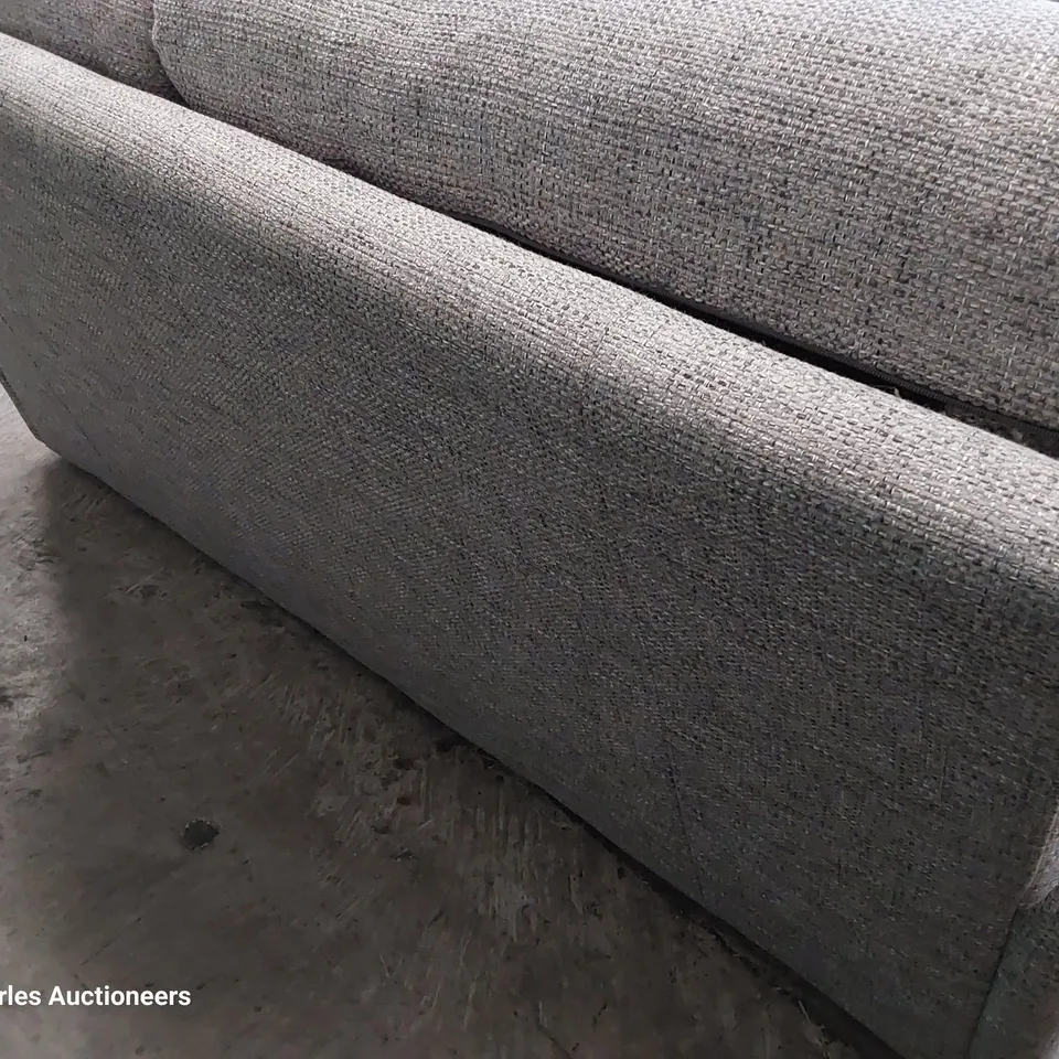 QUALITY BRITISH DESIGNER G PLAN THREE SEATER SOFA GREY FABRIC 