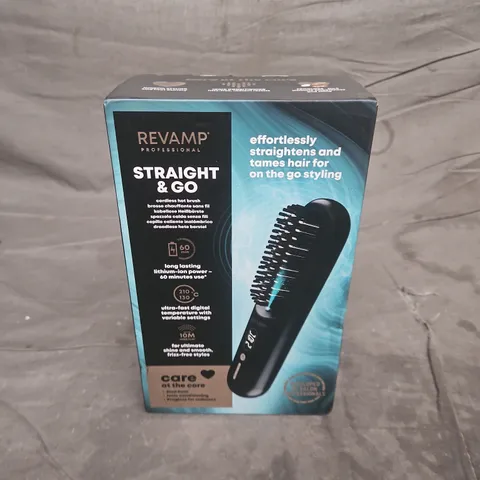 BOXED REVAMP STRAIGHT & GO IONIC CORDLESS HOT BRUSH 