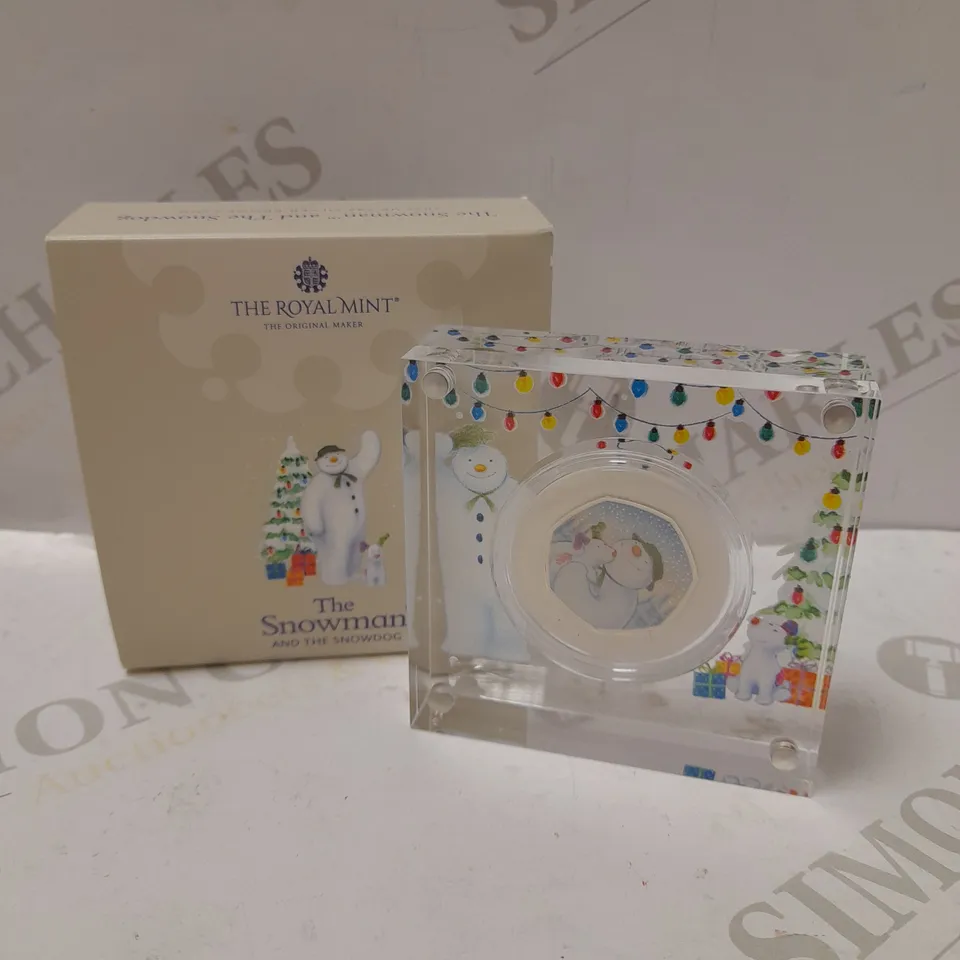 THE ROYAL MINT THE SNOWMAN 2022 UK 50P SILVER PROOF COIN