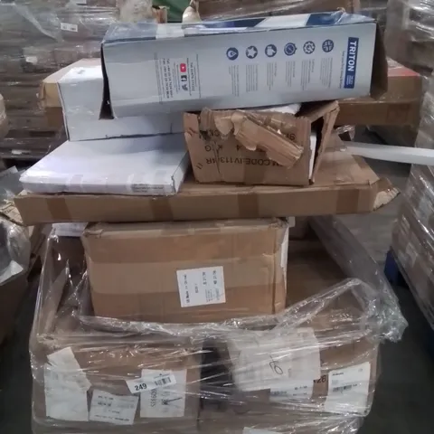 PALLET CONTAINING ELECTRIC SHOWER AND LOTS OF UNMARKED BOXED ITEMS
