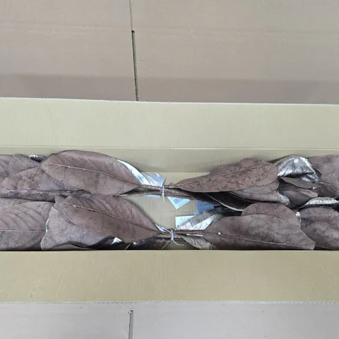 BOX OF APPROXIMATELY 12 GISELA GRAHAM GOLD FAUX LEAF ARRANGEMENTS