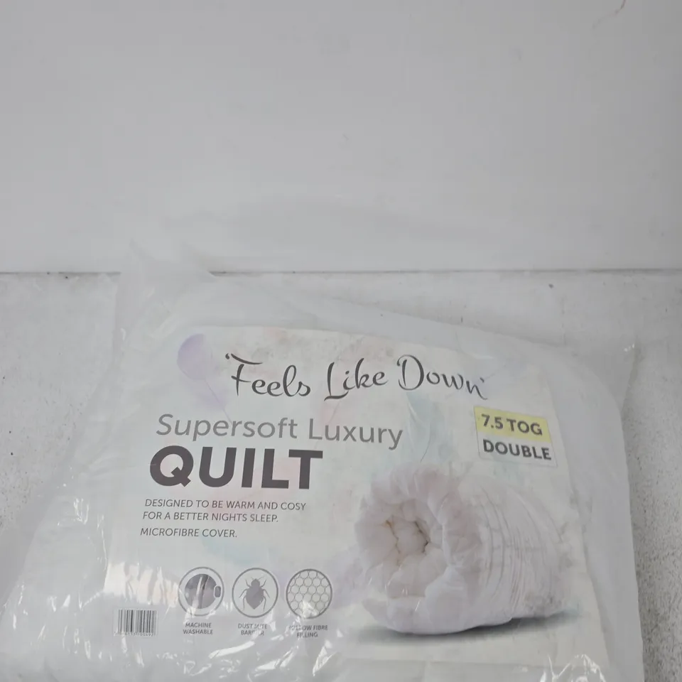 FEELS LIKE DOWN SUPERSOFT LUXURY QUILT – 7.5 TOG DOUBLE, MICROFIBRE COVER