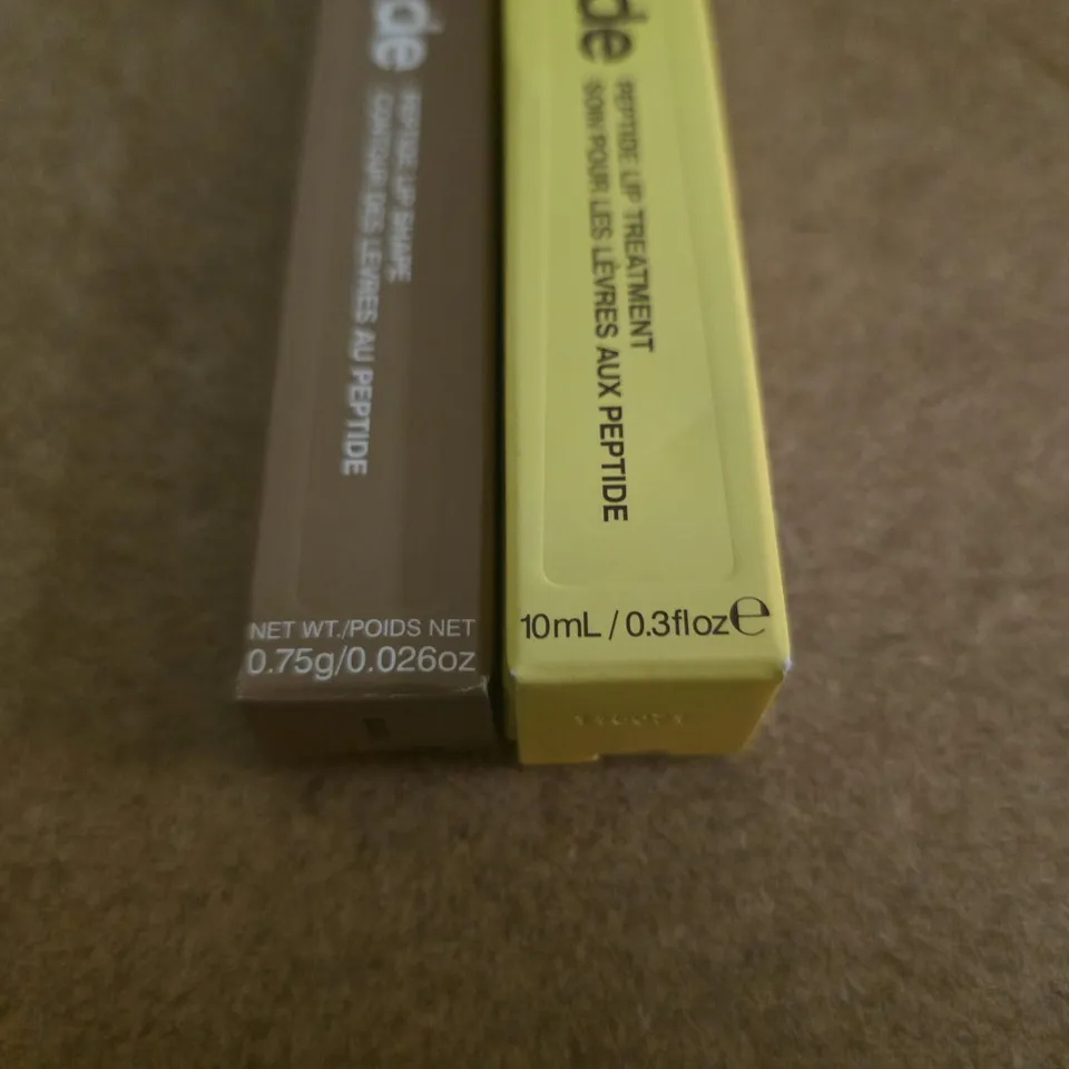 2 X RHODE ITEMS: PEPTIDE LIP TREATMENT CARAMELIZED BANANA 10ML + PEPTIDE LIP SHAPE PRESS 0.75G