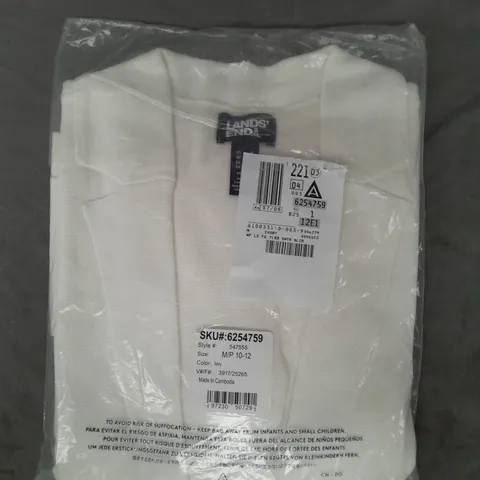 LANDS END SWEATER BLAZER IN IVORY SIZE MEDIUM