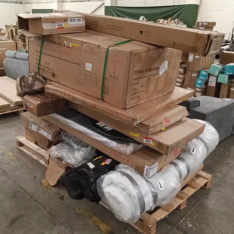 PALLET OF ASSORTED, INCOMPLETE FURNITURE PARTS AND PIECES 