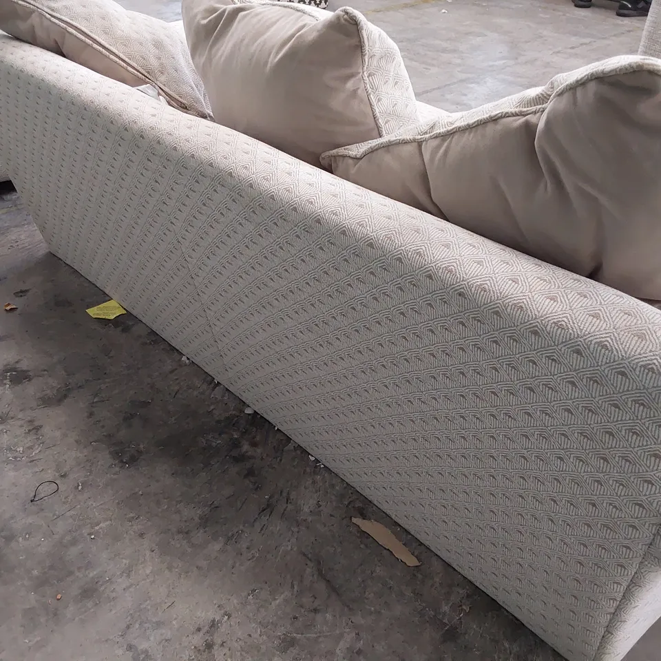 QUALITY BRITISH DESIGNER LOUNGE Co BRONWYN THREE SEATER SOFA DECO DIAMOND IVORY FABRIC