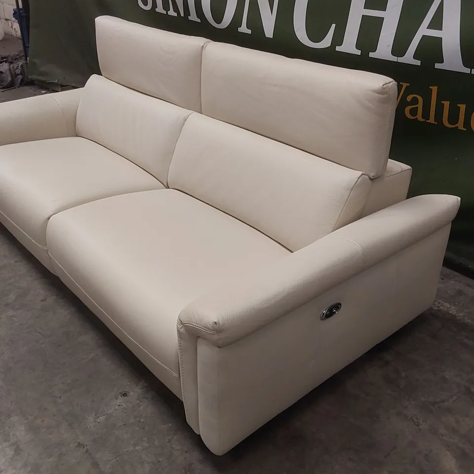 QUALITY DESIGNER ITALIAN MADE 3 SEATER ELECTRIC RECLINER LEATHER SOFA