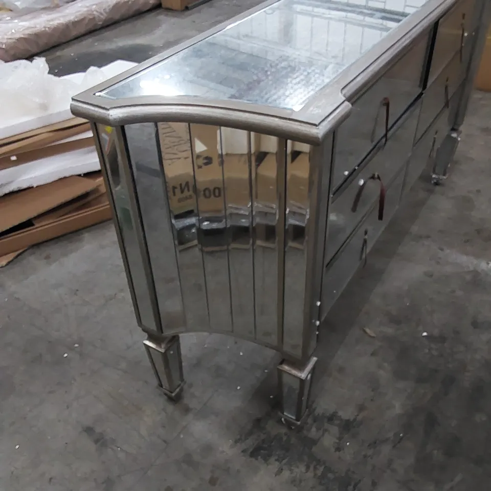 DESIGNER MIRRORED 6-DRAWER CHEST OF DRAWERS 