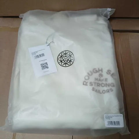 BAGGED BRASS MONKEY LADIES ROUGH SEA MAKE STRONG SAILORS HOODY OFF WHTE SIZE L