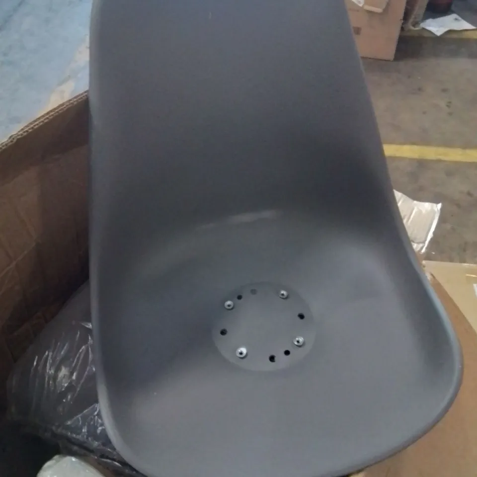 BOXED CLIPOP SET OF 4 DARK GREY PLASTIC DINING CHAIRS