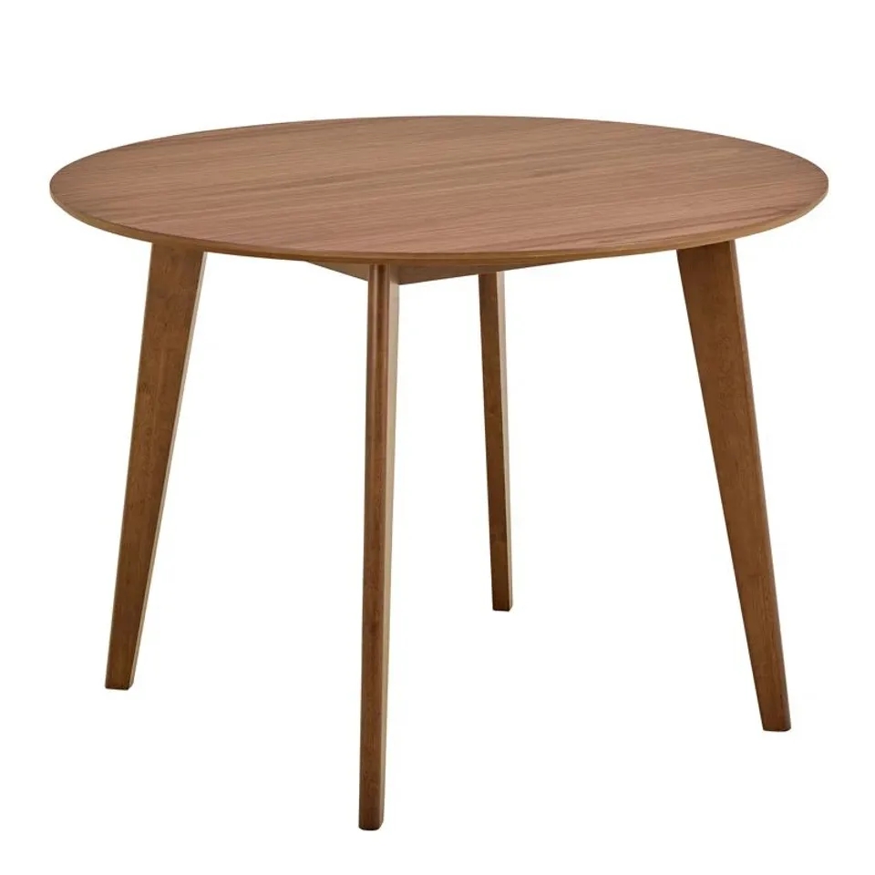 BOXED ROXBY ROUND DINING TABLE IN WALNUT 140×76CM