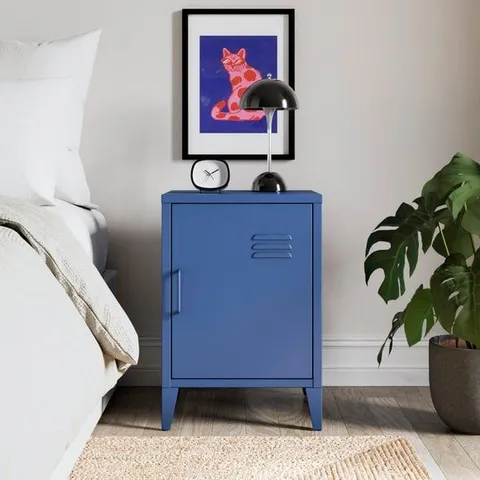 2 x BOXED HELGA METAL BEDSIDE TABLES - BLUE (2 BOXES)