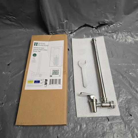 BRITISH BERKEFELD STAINLESS STEEL GRAVITY SIGHT GLASS WATER TAP