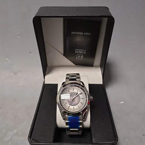 ERNEST FERDINAND WATCH – GLOBAL DIAL – STAINLESS STEEL STRAP – 3ATM WATER RESISTANT - GIFT BOX