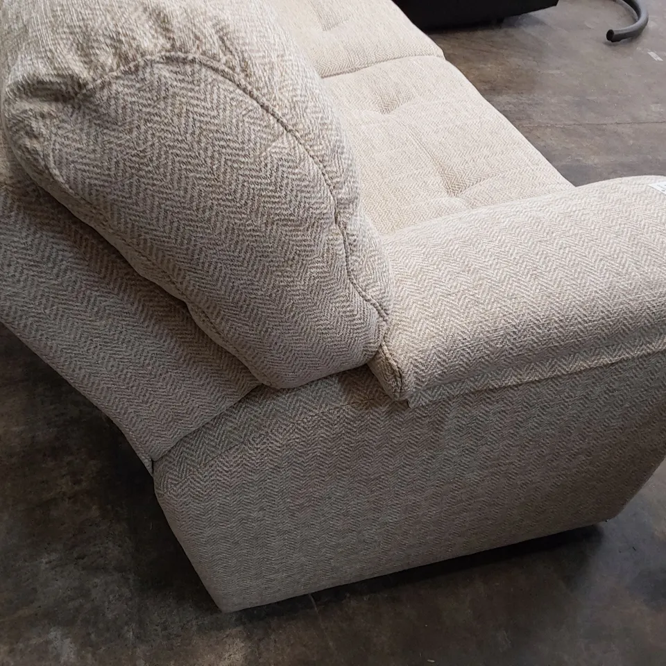 QUALITY BRITISH DESIGNER G PLAN STRATFORD THREE SEATER SOFA CHEVRON SANDSTORM FABRIC 