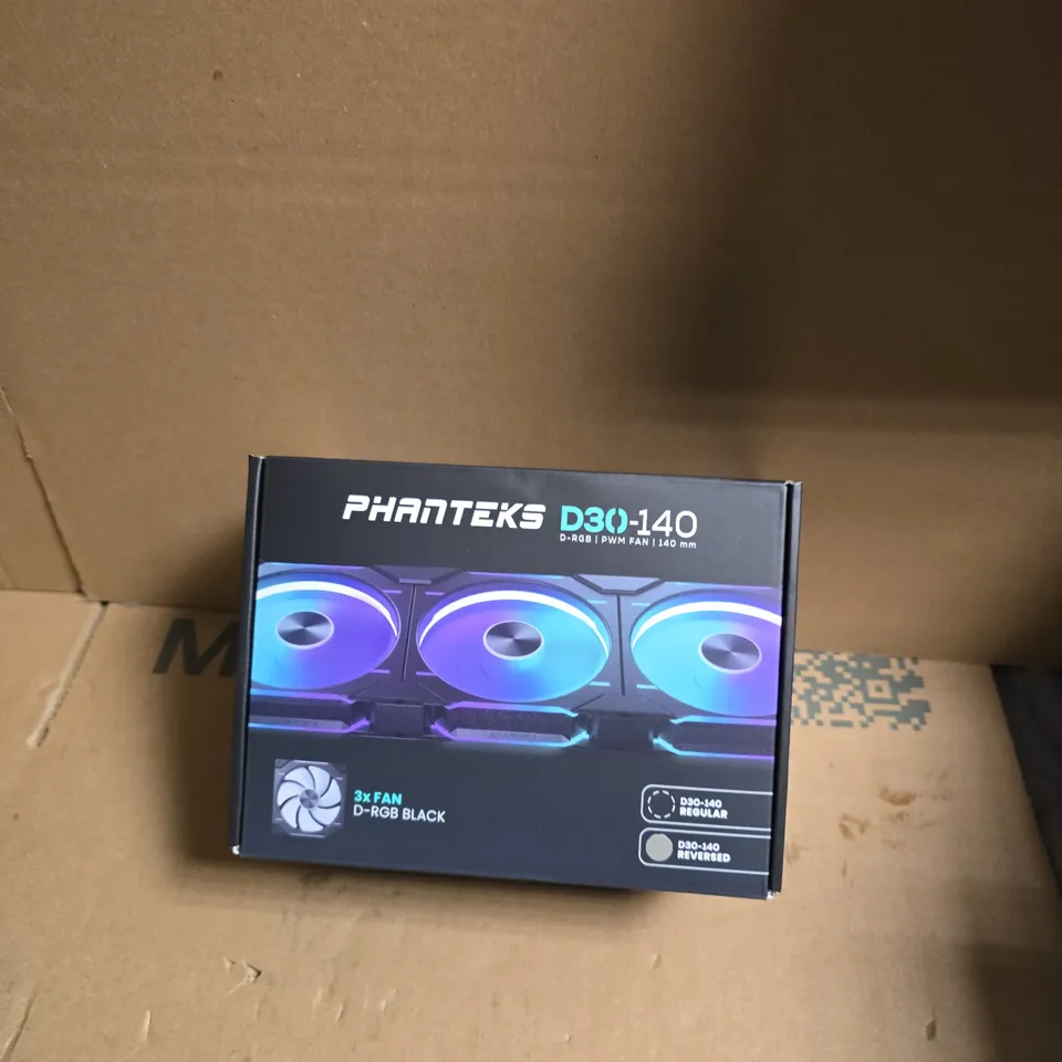 PHANTEKS D30-140 140MM D-RGB PWM CASE FANS – 3 PACK (BLACK)