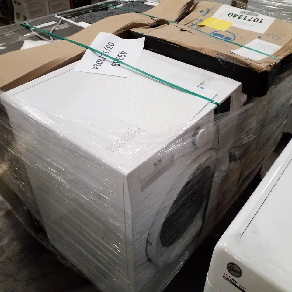 DIN15X20 FULL-SIZE FULLY INTEGRATED DISHWASHER, BEKO B3W5941IG WASHING MACHINE 9KG GRAPHITE AND BEKO WHITE WASHING MACHINE WTL104151W - UNPROCESSED RAW RETURNE