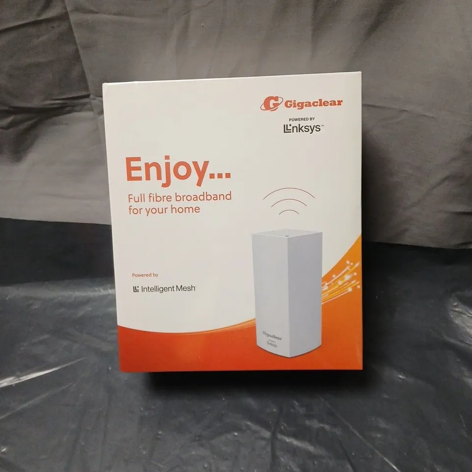 GIGACLEAR FULL FIBRE MESH WIFI ROUTER BY LINKSYS – BOXED, SEALED