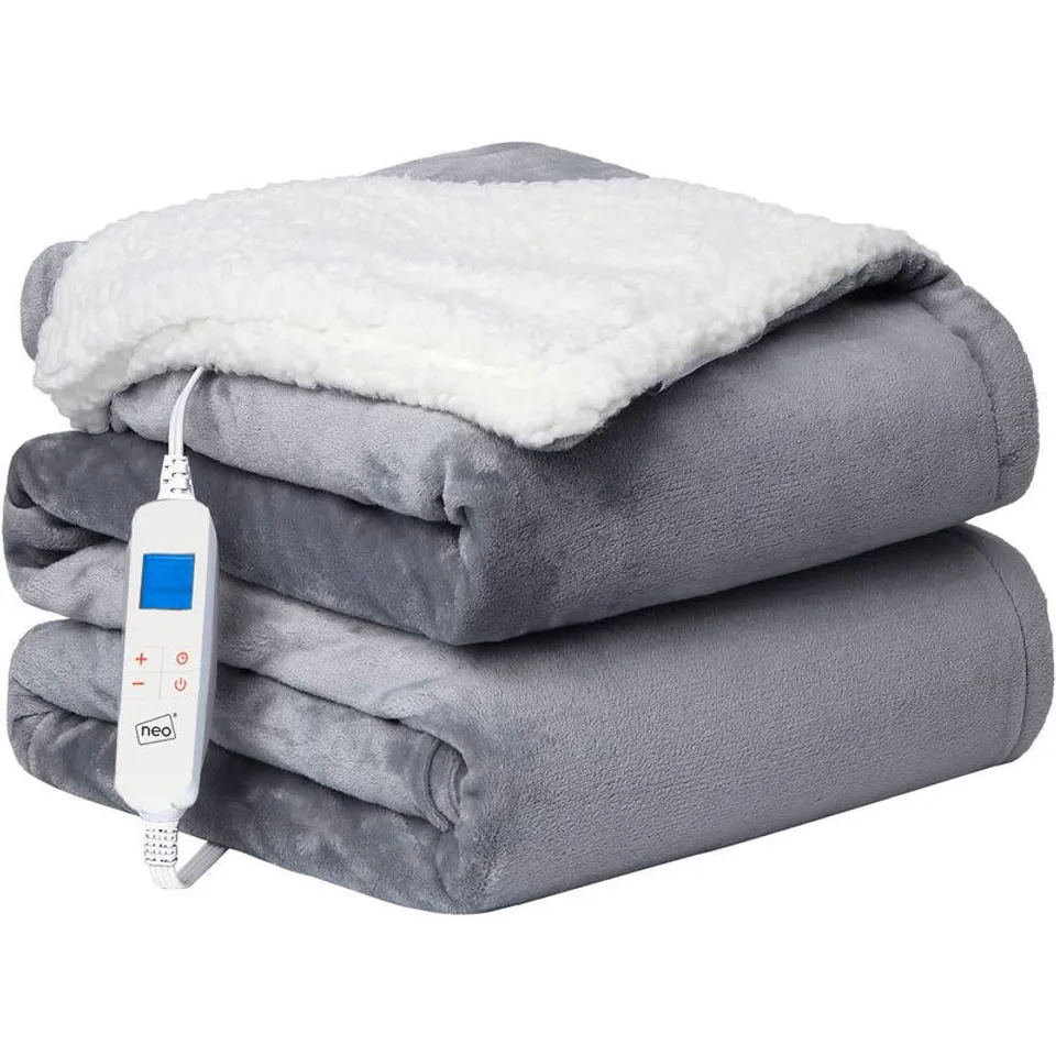 BOXED NEO 160W HEATED THROW BLANKET - GREY // SIZE: 160 X 130CM (1 BOX)