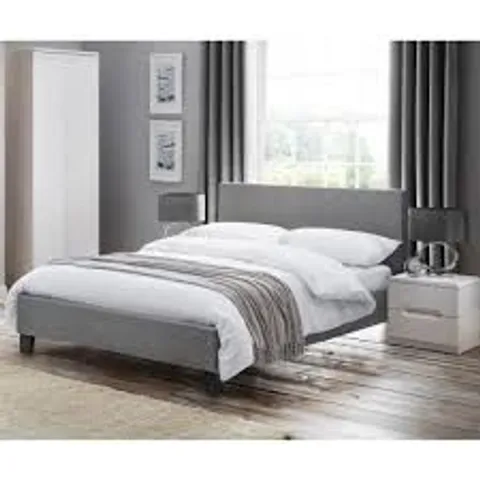 BOXED JULIAN BOWEN RIALTO DOUBLE BED - LIGHT GREY (2 BOXES)