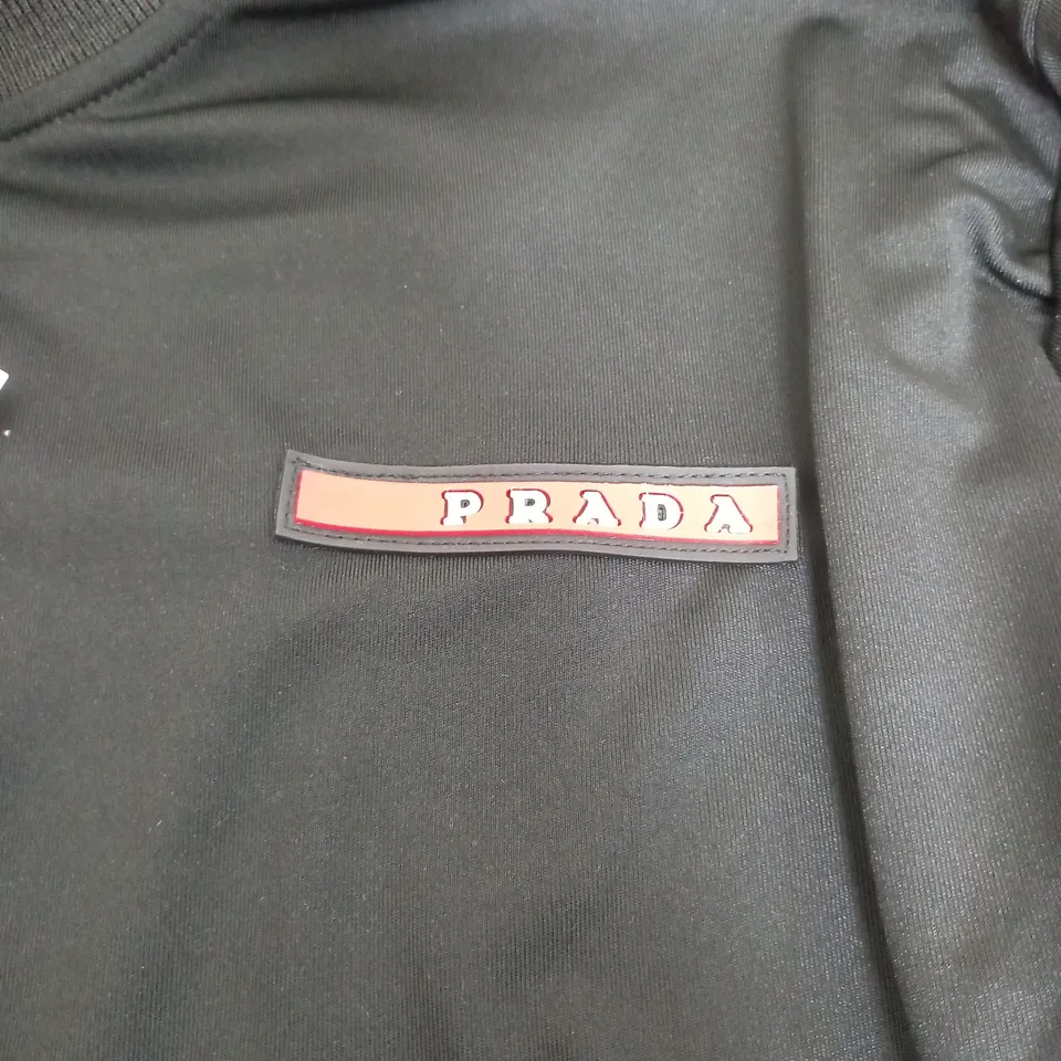 PRADA ZIP UP JACKET IN BLACK - MEDIUM