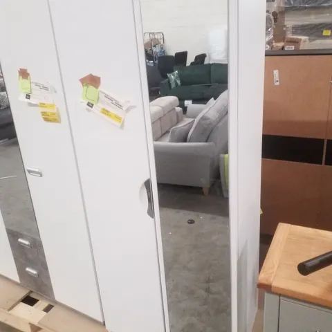 RATLEY 2 DOOR WARDROBE - WHITE GLOSS - H183×W74×D53CM