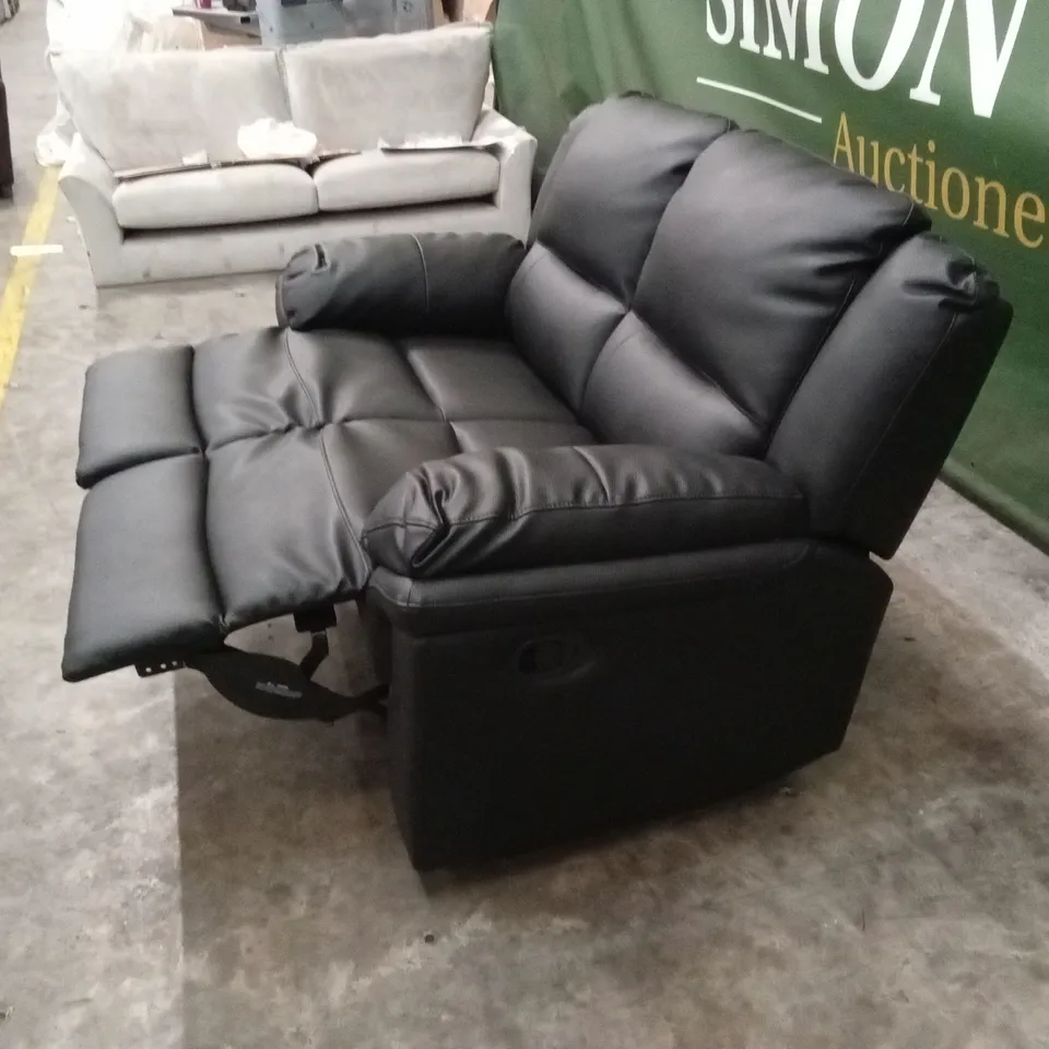 ALBION LUXURY FAUX LEATHER 2 SEATER HIGH BACK MANUAL RECLINER SOFA RRP £549