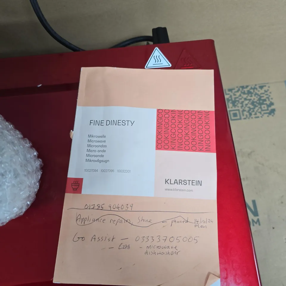KLARSTEIN FINE DINESTY MICROWAVE OVEN – RED