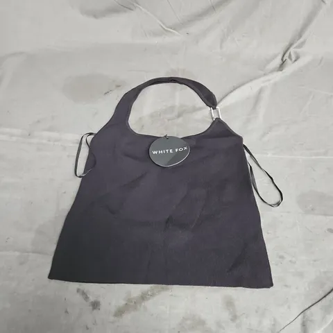 WHITE FOX YOU'RE ON YOUR OWN HALTER TOP IN BLACK SIZE S
