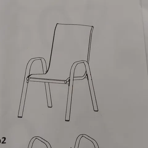 BOXED SET OF APPROXIMATELY 4 OUTDOOR DINING GARDEN CHAIRS (1 BOX)