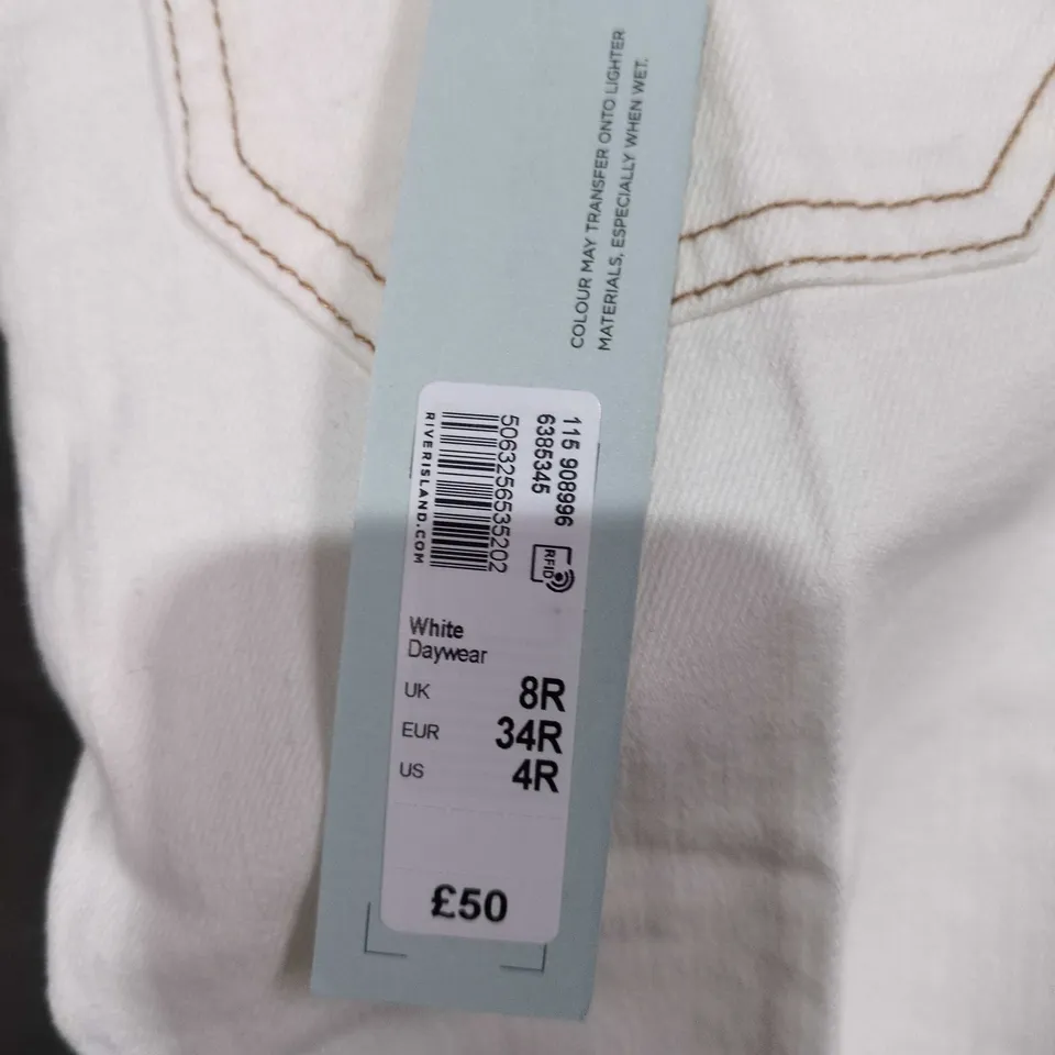 RIVER ISLAND DENIM SPECIALIST WHITE DAYWEAR TROUSERS – UK 8R