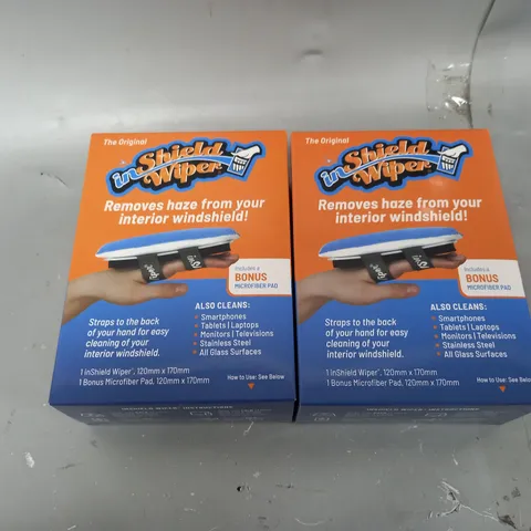 BOXED INSHIELD WIPER SET OF 2 MULTI-USE MICROFIBRE CLEANSERS