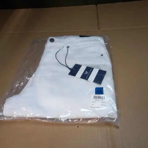 PACKAGED CREW CLOTHING COMPANY WHITE CROPPED JEANS - SIZE 10