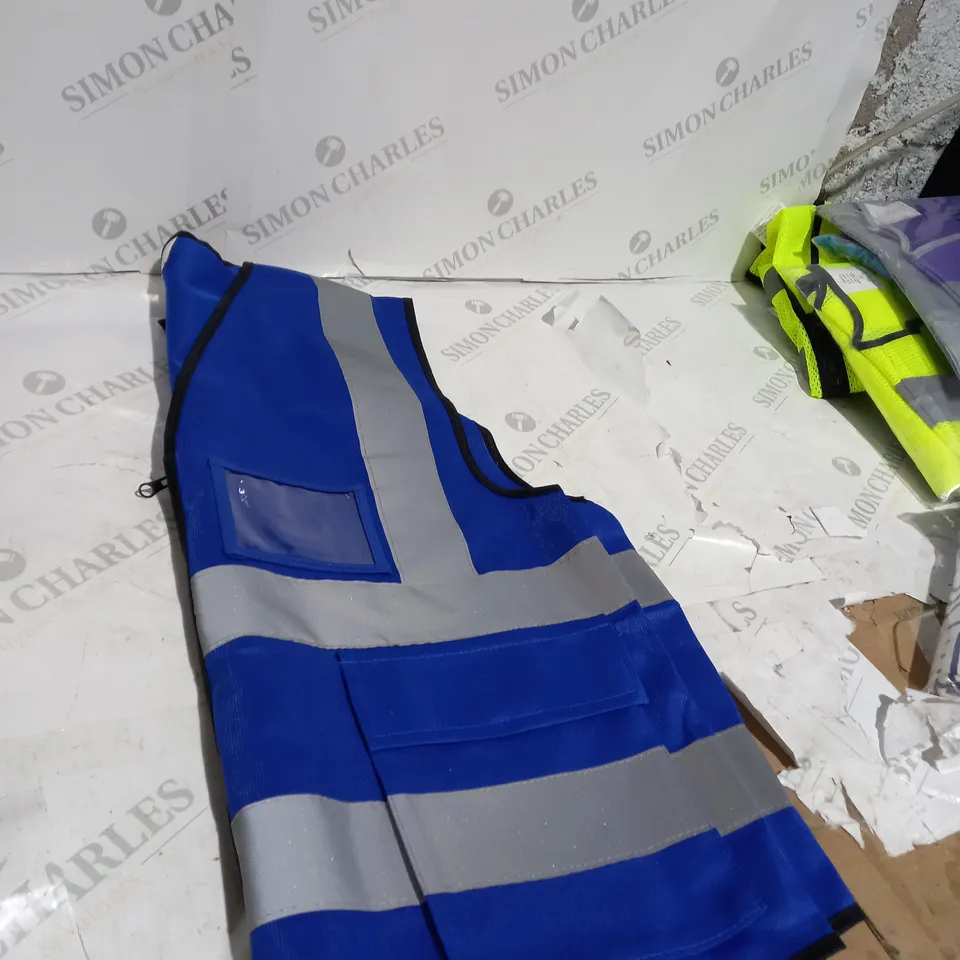3 X PACKAGED BLUE REFLECTIVE HIGH VISIBILITY JACKET
