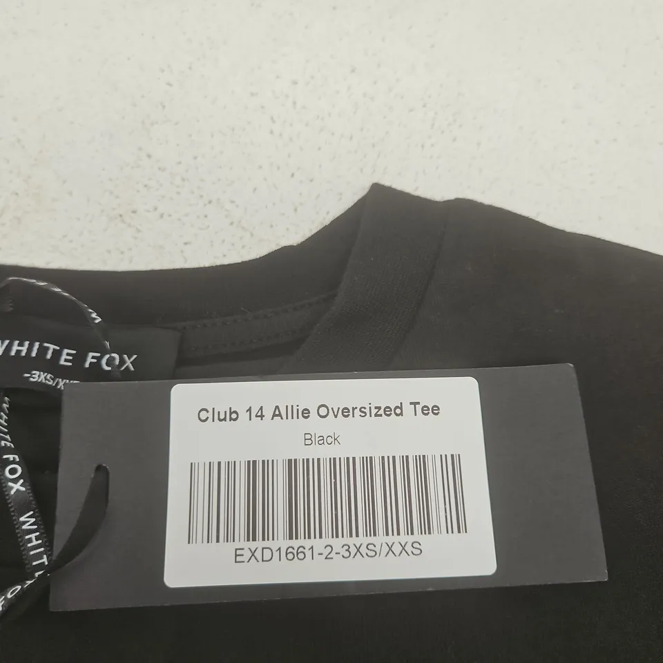 WHITE FOX CLUB 14 ALLIE OVERSIZED TEE – BLACK