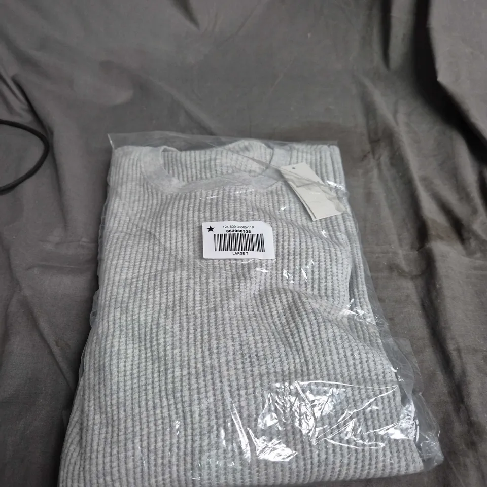 ABERCROMBIE & FITCH GREY RIBBED KNIT JUMPER – LARGE