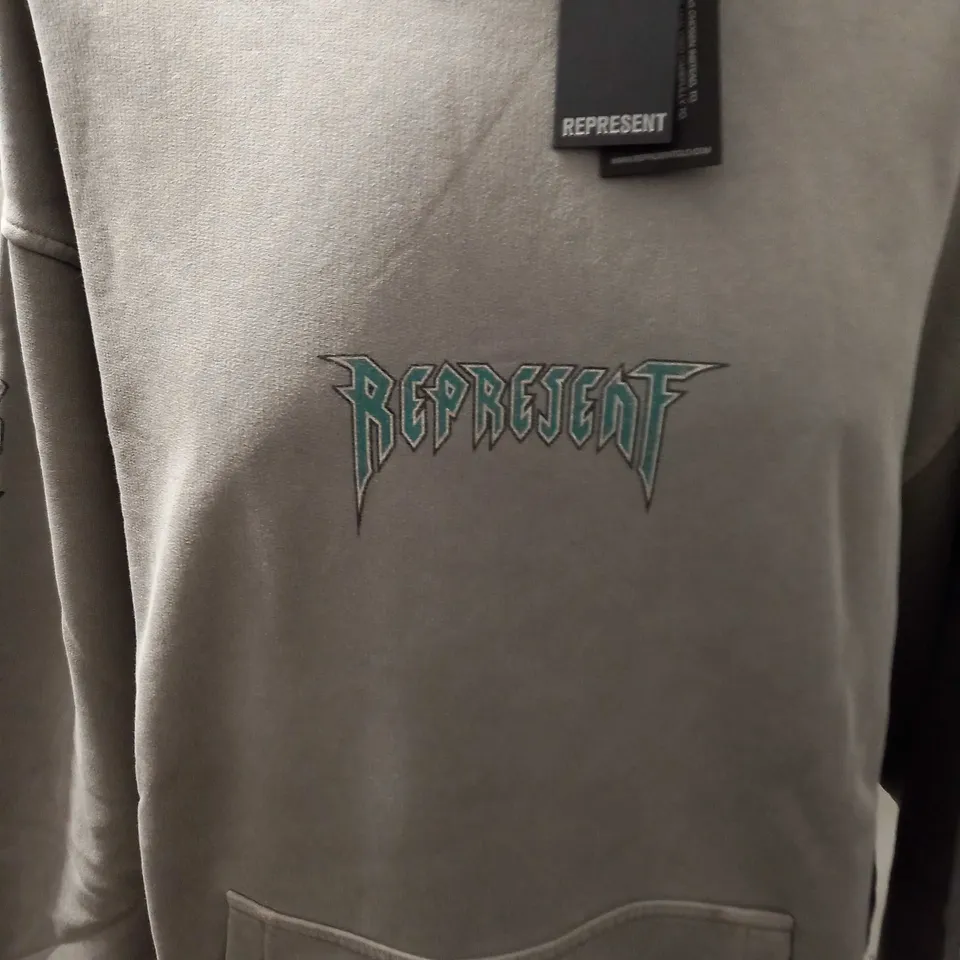 REPRESENT ROCK LOGO HOODIE SIZE M