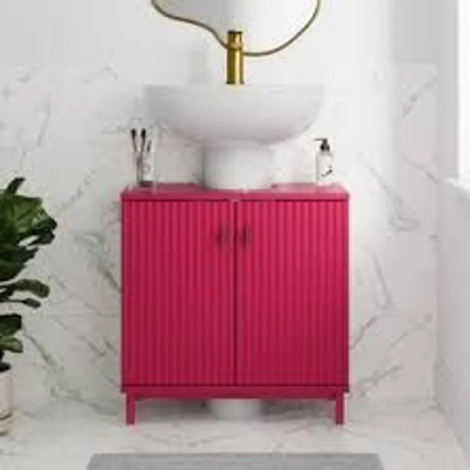 BOXED DUNELM ELSIE UNDER SINK UNIT - MAGENTA PINK