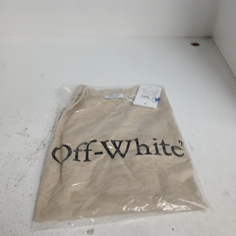 OFF-WHITE BIG BOOKISH SKATE S/S TEE – BROWN/BLACK, UK LARGE