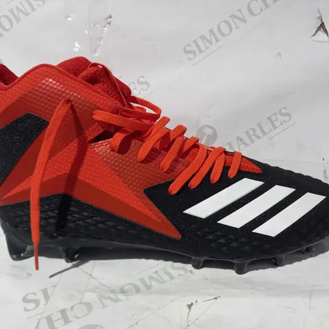 BOXED PAIR OF ADIDAS FREAK X CARBON FOOTBALL BOOTS IN BLACK/ORANGE UK SIZE 12