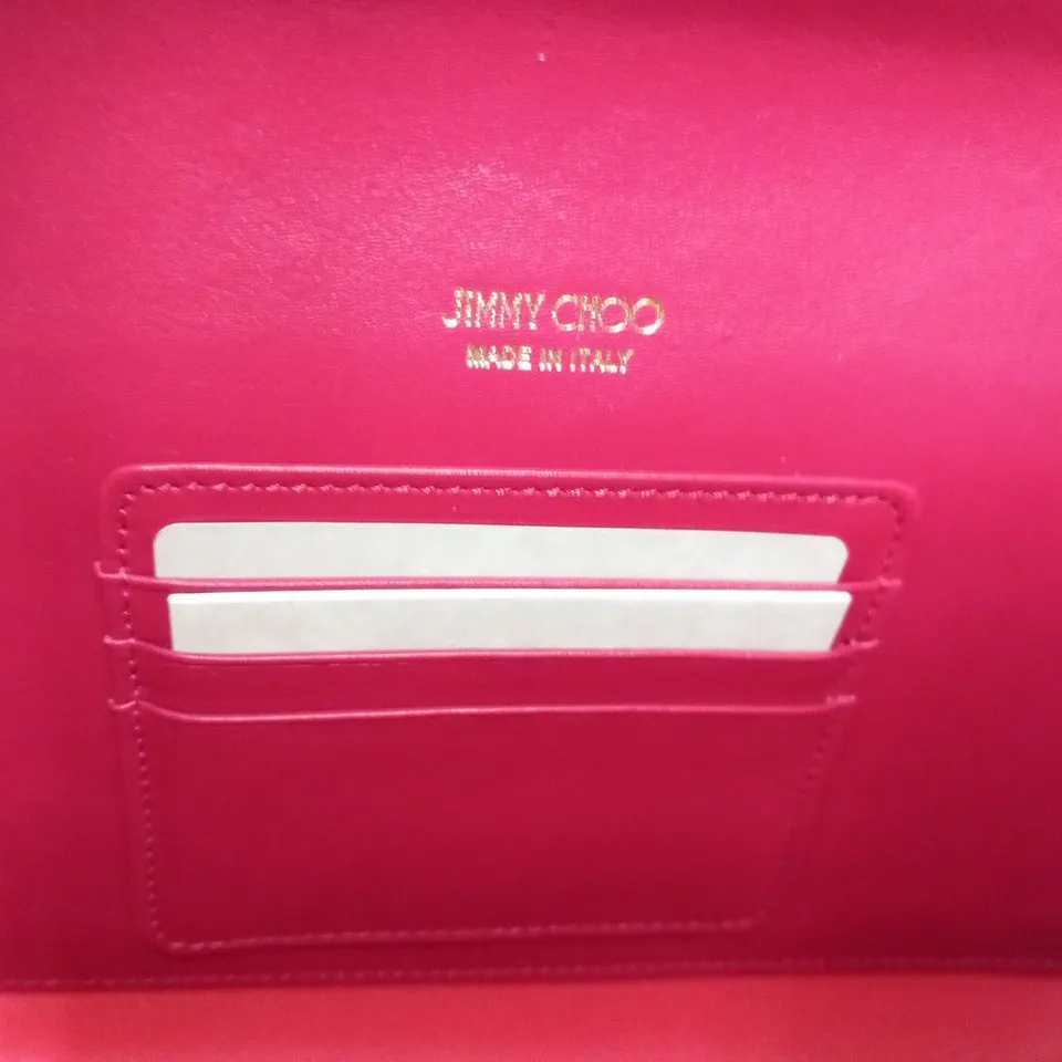 JIMMY CHOO MAIA RASPBERRY PINK PATENT LEATHER CLUTCH BAG