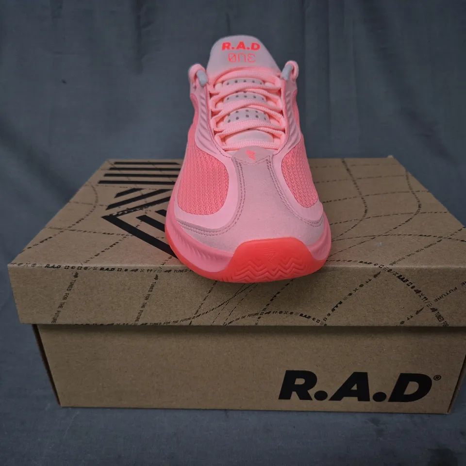 BOXED PAIR OF R.A.D ONE NEON FLARE SHOES IN PINK UK SIZE 5