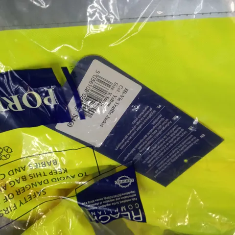 PORTWEST HI-VIS YELLOW TRAFFIC JACKET - XS