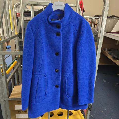BARBARA LEBEK WOMEN’S BLUE WOOL COAT, UK 12 – MODEL 30120032